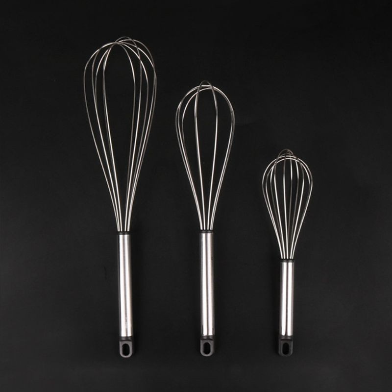 LILY* 3pcs/set 8/10/12 Inch Stainless Steel Egg Beater Hand Whisk Mixer Cream Blender Stirring Frother