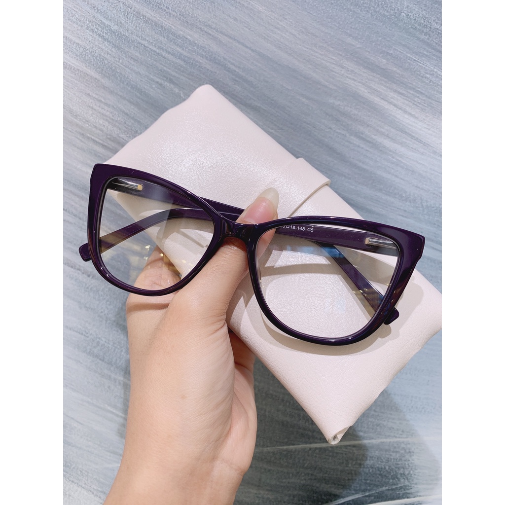 Gọng kính unisex nhựa acetate cao cấp dáng mắt mèo thời trang Ouress wd23