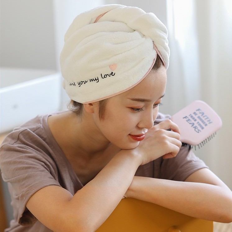 Khăn quấn đầu MY LOVE làm khô tóc nhanh chóng hiệu quả