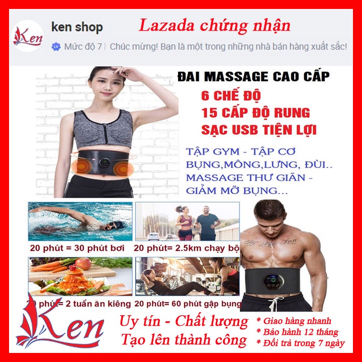 Đai Nịt Bụng Giảm Mỡ - Đai Massage Giảm Mỡ Bụng, Tay, Đùi, Mông - Đai Giảm Béo Cho Cả Nam Và Nữ