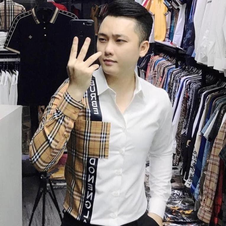 ⚡FREE SHIP⚡ Áo sơ mi dài tay size dưới 80kg lụa mềm mại quanaochat74 - kẻ sọc Burberry phối check sườn trái