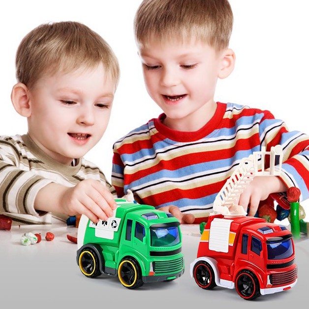 Xe ô tô đồ chơi trẻ em -đồ bé trai kéo lại quán tính kỹ thuật máy xúc bộ <