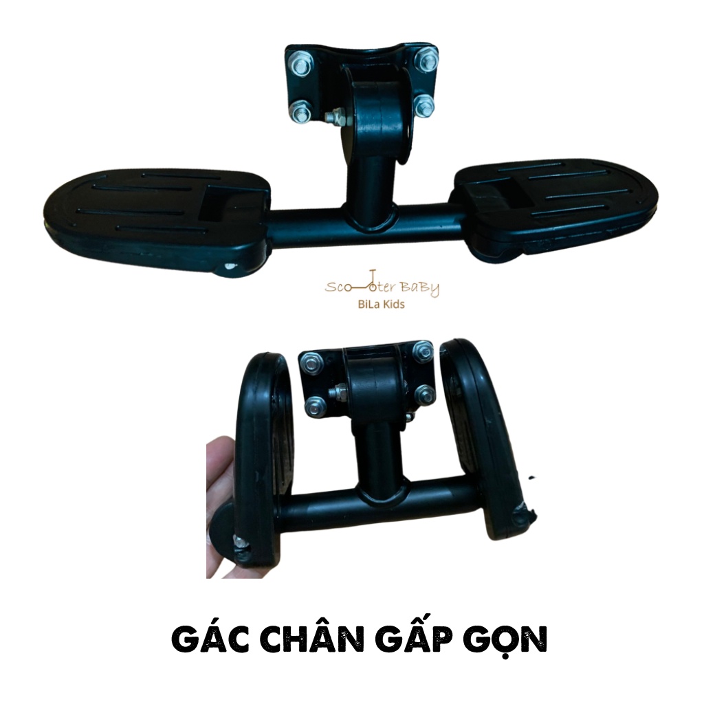 Bộ Tay đẩy scoot and ride BILA KIDS vòng bảo vệ, ô che, gác chân gấp gọn, giỏ xe, ghế tựa xe scooter cho bé,chòi chân
