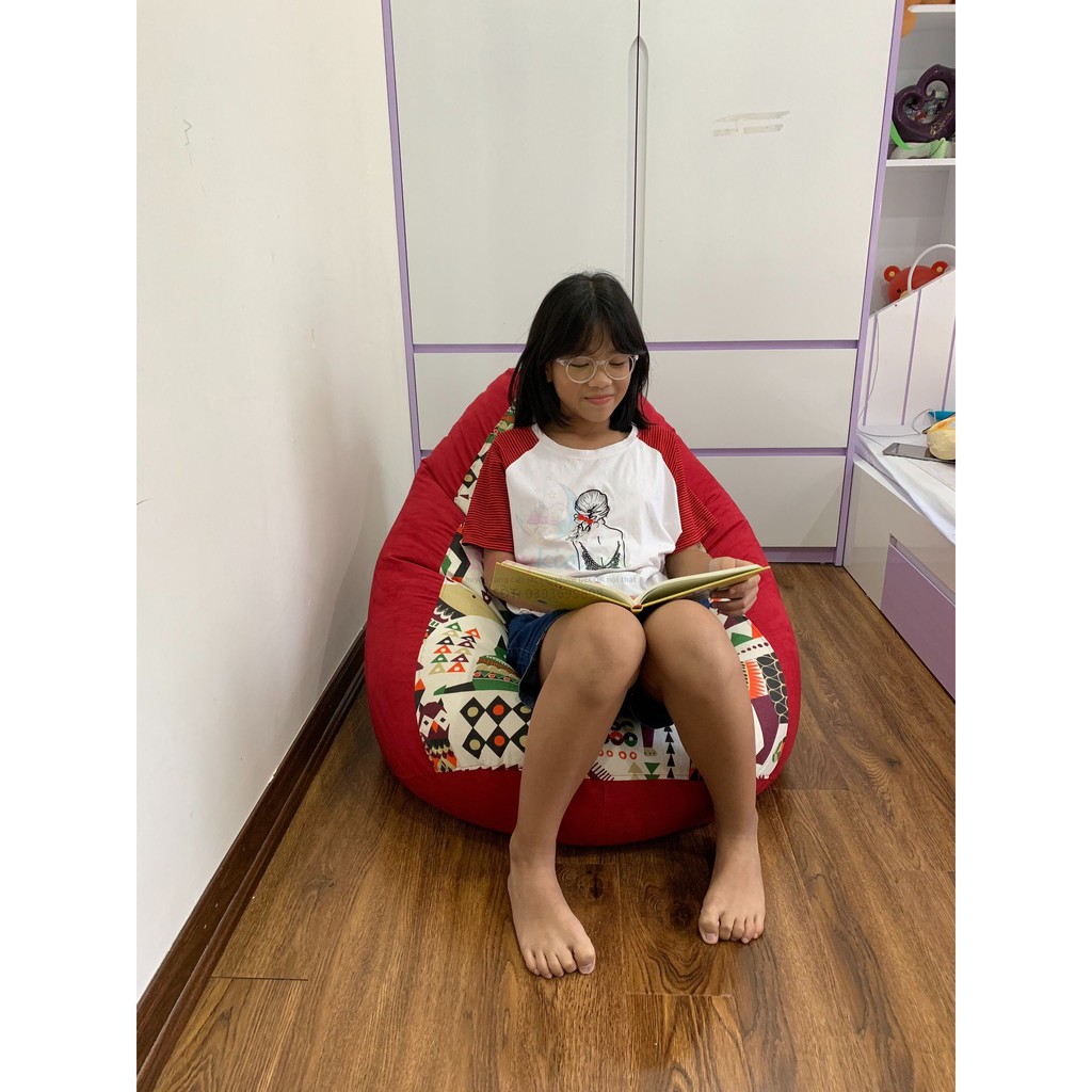ghế lười hạt xốp cho bé, ghế hạt xốp đã có xốp (sz S)