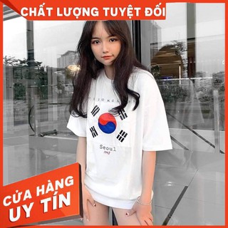 Áo phông in hình lá cò hàn quốc/ Áo thun nữ cờ hàn quốc dễ thương/ Ảnh thật