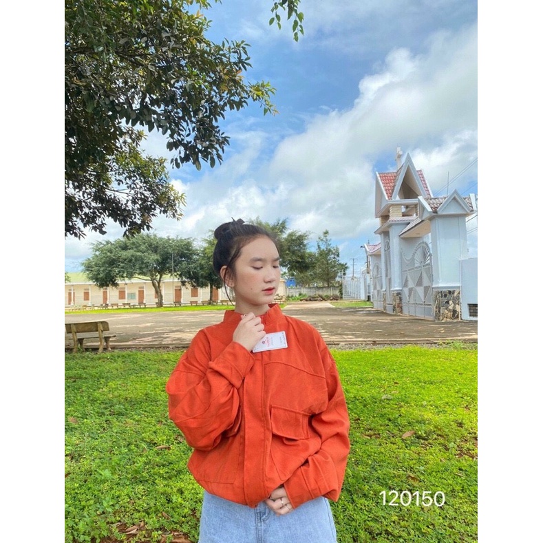 Áo Khoác Form Rộng Nữ Chất Vải Da Lộn Cao Cấp Phù Hợp Với Mọi Thời Tiết