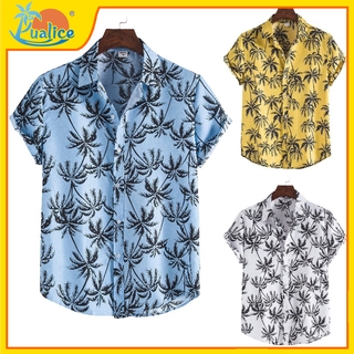 Áo Sơ Mi Tay Ngắn Họa Tiết Cây Dừa Thời Trang Cá Tính Cho Nam