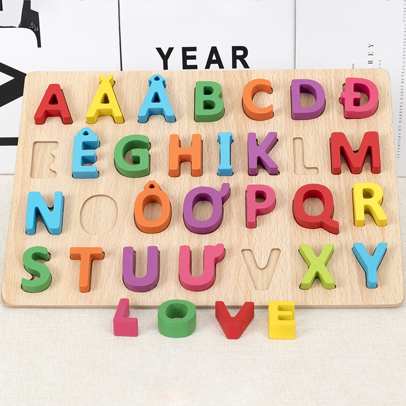Đồ chơi bảng chữ cái tiếng việt đồ chơi bằng gỗ trí tuệ dành cho bé yêu JFF007/JFF008