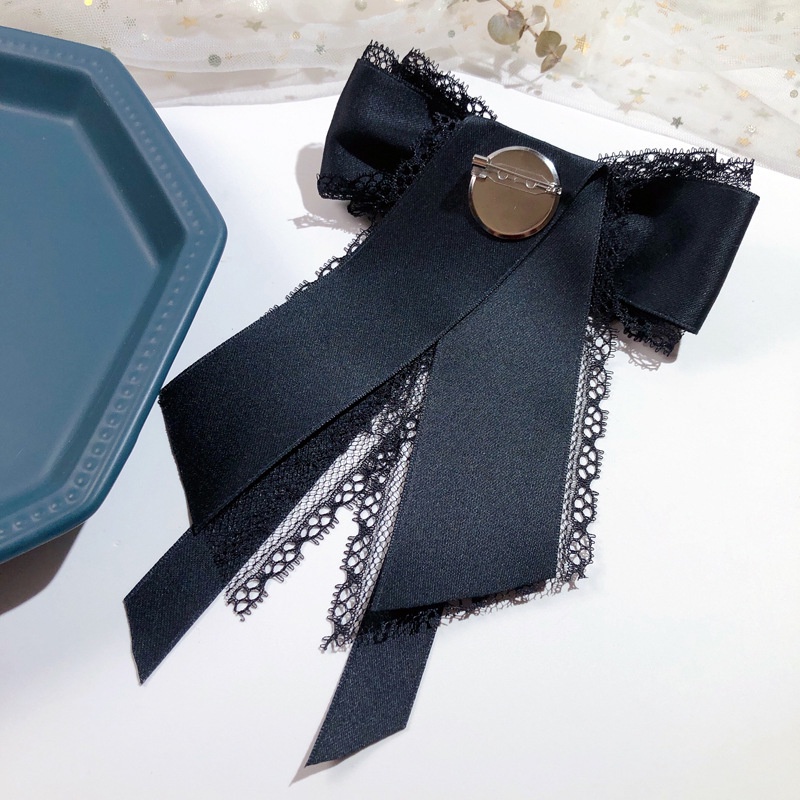 Cài Áo Hình Nơ Phối Ren Đính Ngọc Trai Thời Trang Cho Nữ