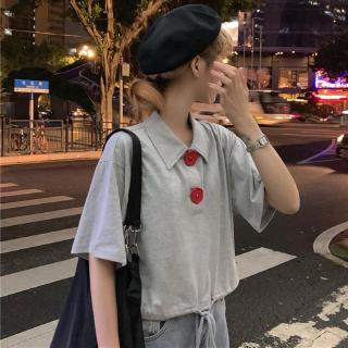 Áo thun croptop tay ngắn dáng rộng phong cách trẻ trung thời trang dành cho nữ