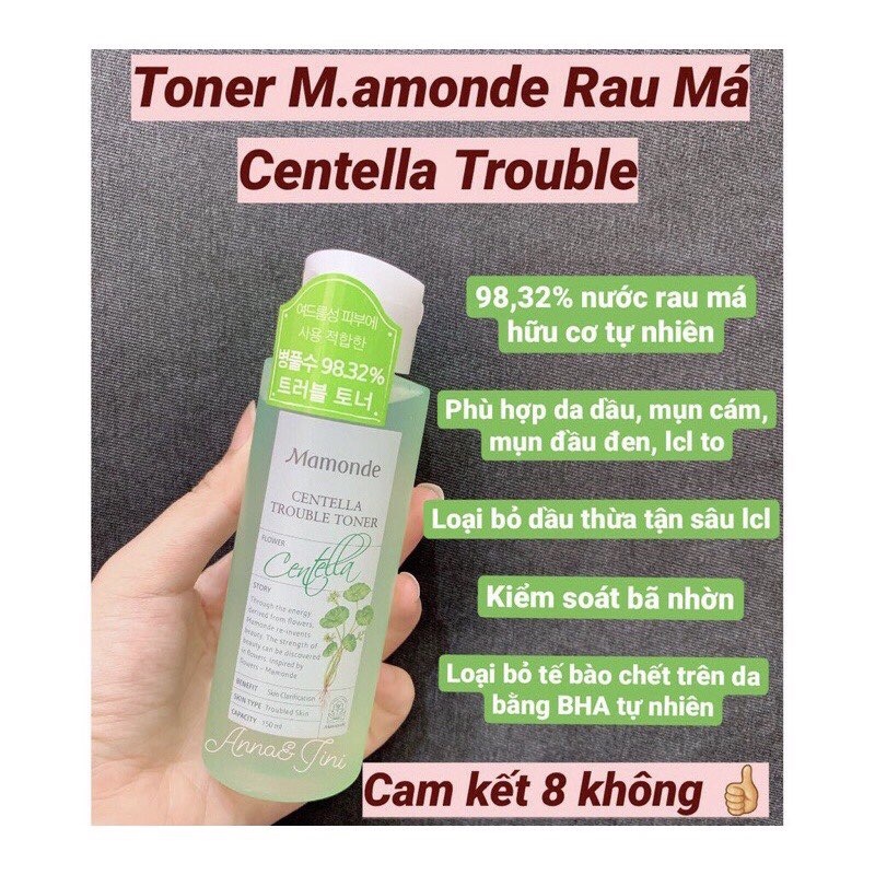 Nước Hoa Hồng Mamonde Rau Má Centella Trouble Toner