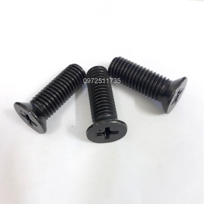 Vít bake đầu bằng thân bulong M8x20 mạ đen (20 con)