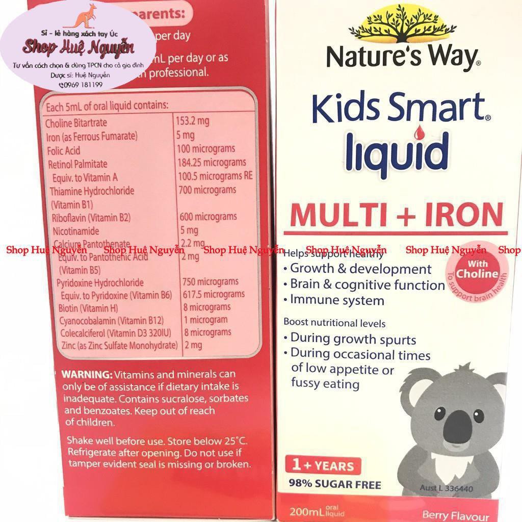 Nature's Way Kids Smart Liquid Multi + Iron - Chai 200ml - Bổ sung Các Vi Chất Và Sắt Cho Trẻ từ 1 tuổi