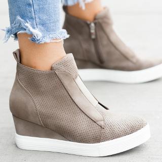 Giày lười nữ khóa kéo thời trang