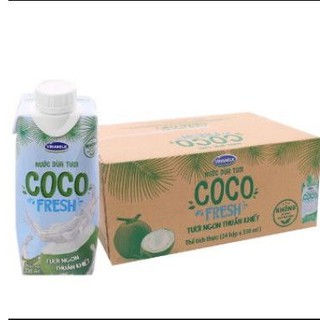 THÙNG 10 HỘP NƯỚC DỪA TƯƠI COCO FRESH HỘP 330ML