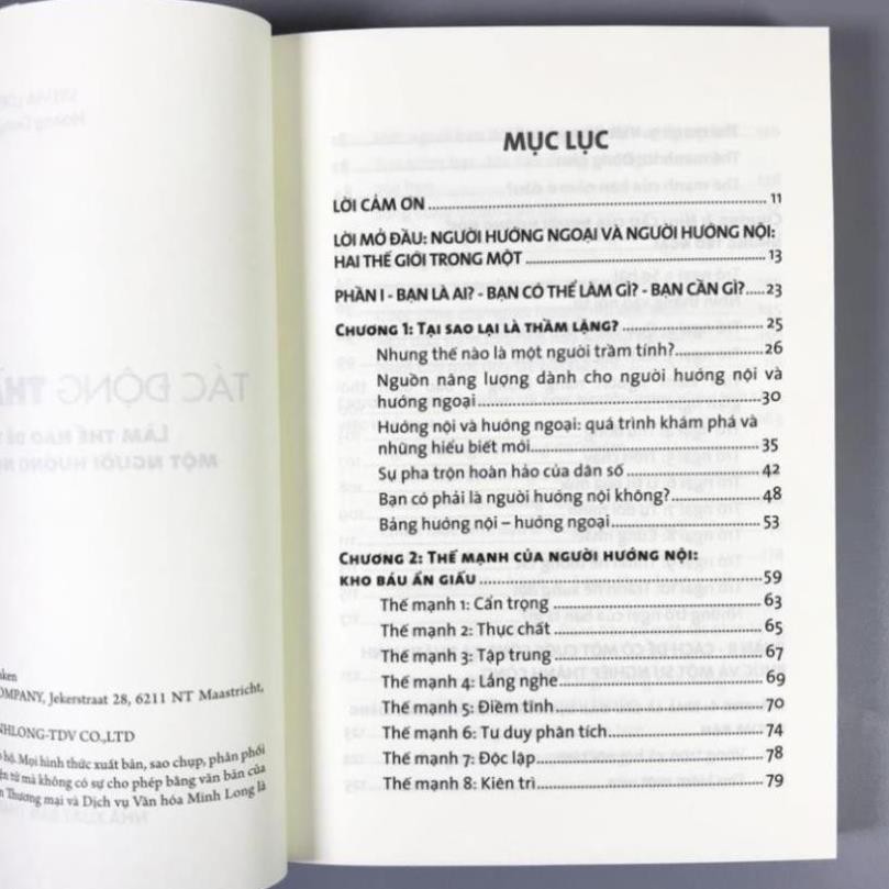 Sách -Tác Động Thầm Lặng - Làm Thế Nào Để Trở Thành Một Người Hướng Nội Thành Công [ Minh long]