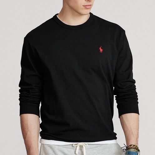 Áo thun dệt kim POLO RALPH LAUREN tay dài thiết kế đơn giản thời trang RL1377