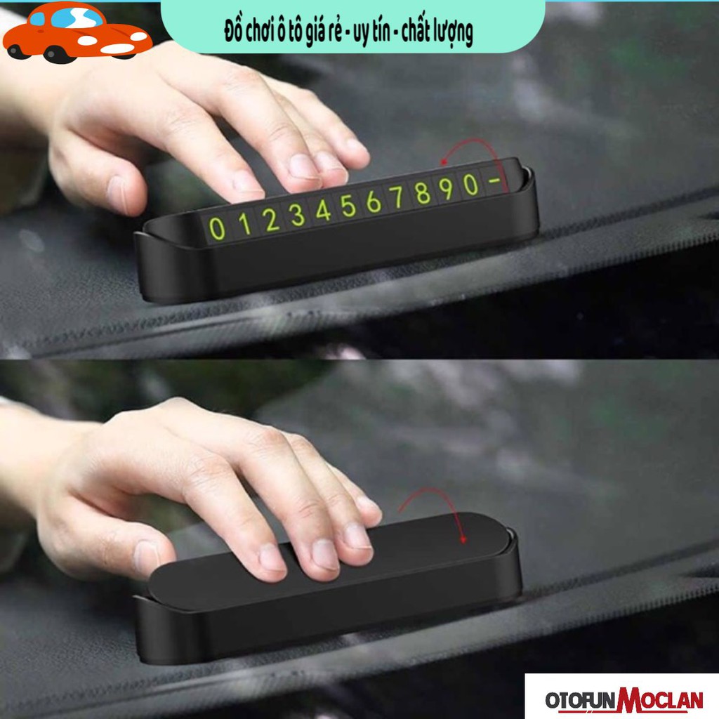 Bảng số điện thoại đặt táp lô khi đỗ xe - bảng có 6 dãy số phản quang - thẻ ghi số điện thoại