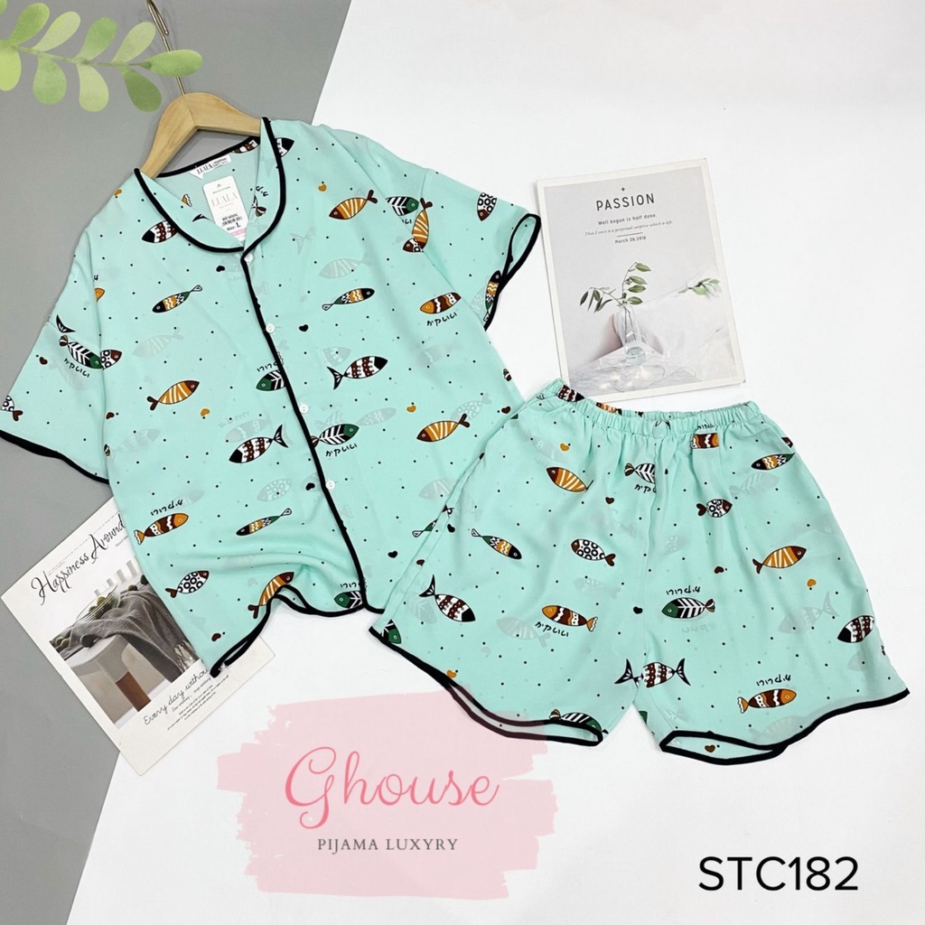 Đồ Ngủ Pijama Lụa MangoTay Cộc Siêu Xinh, Quần Ngắn Đùi Mềm Mịn, Độc Lạ Khó Tìm, Sanh Chảnh Hàn Quốc