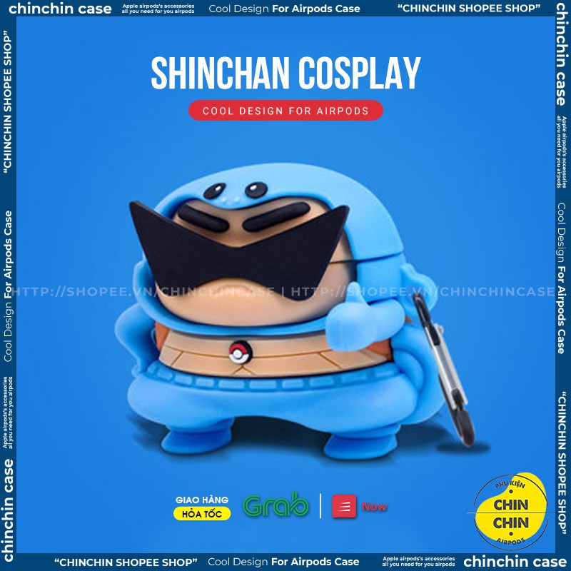 Case Vỏ Bao Airpods Đựng Tai Nghe Airpod 1 2 Pro Cu Shin Cosplay Cực Cute Bằng Silicon - Chin Chin Shop