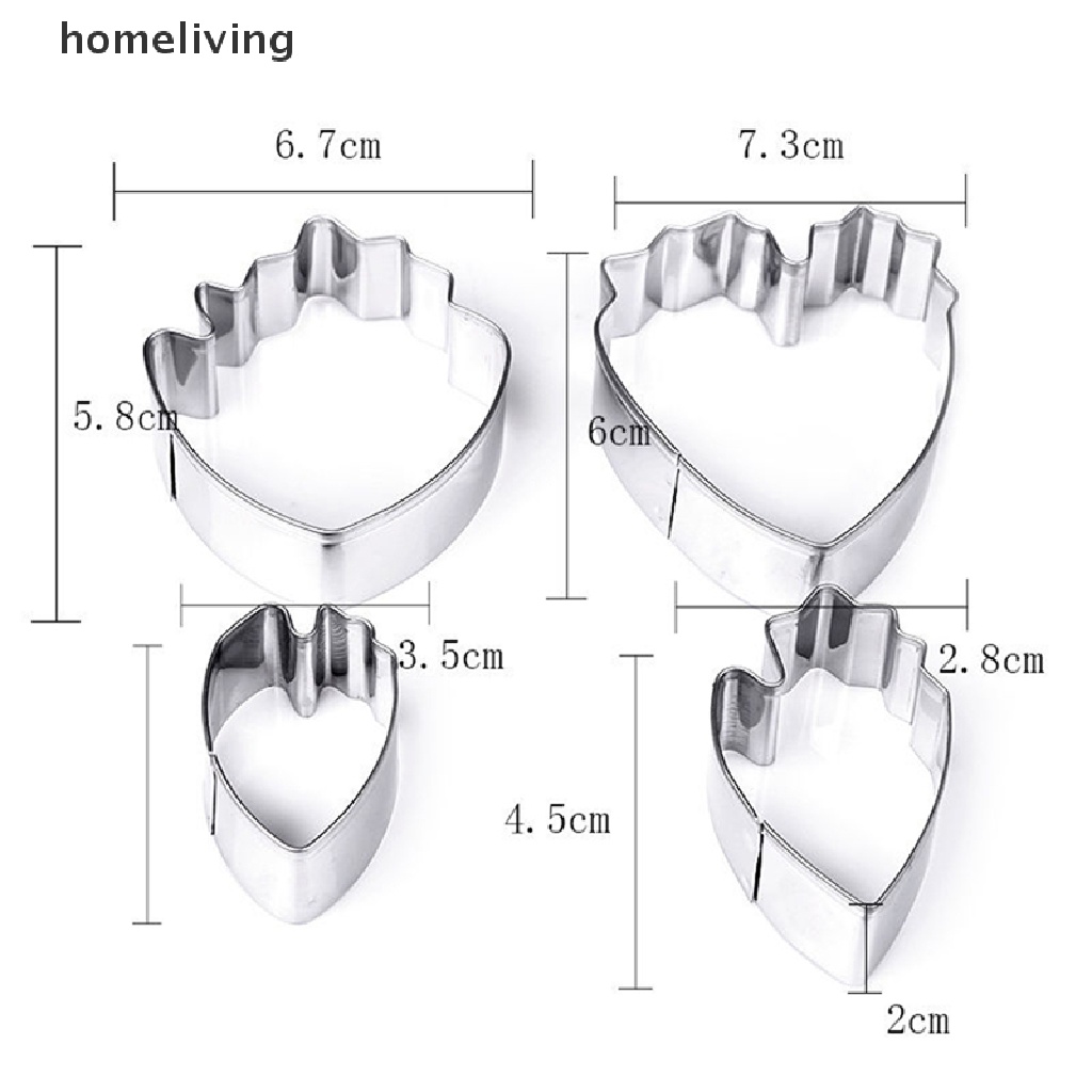 Bộ 4 Khuôn Cắt Bánh Hình Hoa Mẫu Đơn Độc Đáo Tiện Dụng