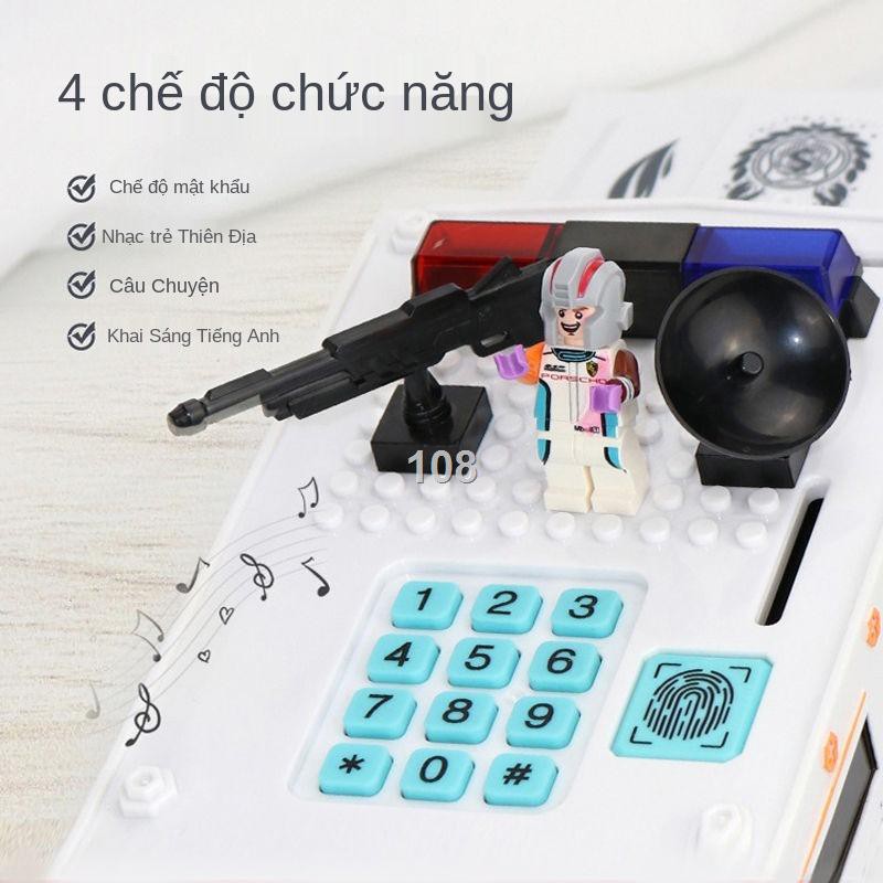 WHummer khối xây dựng vận chuyển tiền xe tải chở heo đất cảnh sát ô tô trẻ em tiết kiệm rung net hộp mật khẩu màu đỏ cậu