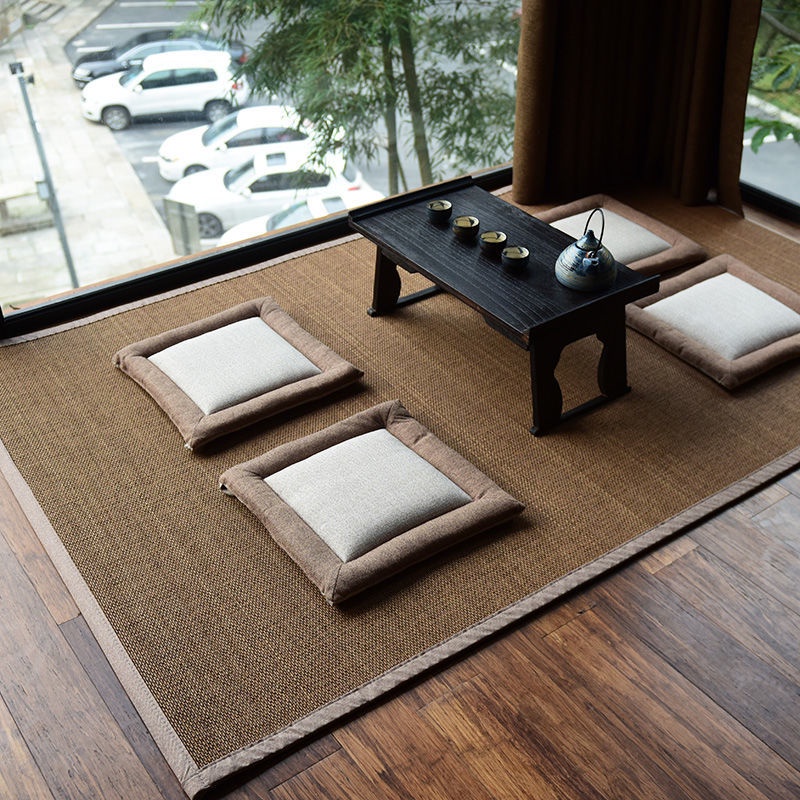 Sevengirls chiếu điều hoà 、Phong cách Nhật Bản dệt tre phòng khách  trải sàn tatami 、Thảm mây đan cao cấp