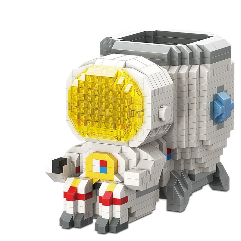 Đồ chơi lắp ráp kiểu hộp đựng bút hình phi hành gia độc đáo dễ thương cho trẻ em