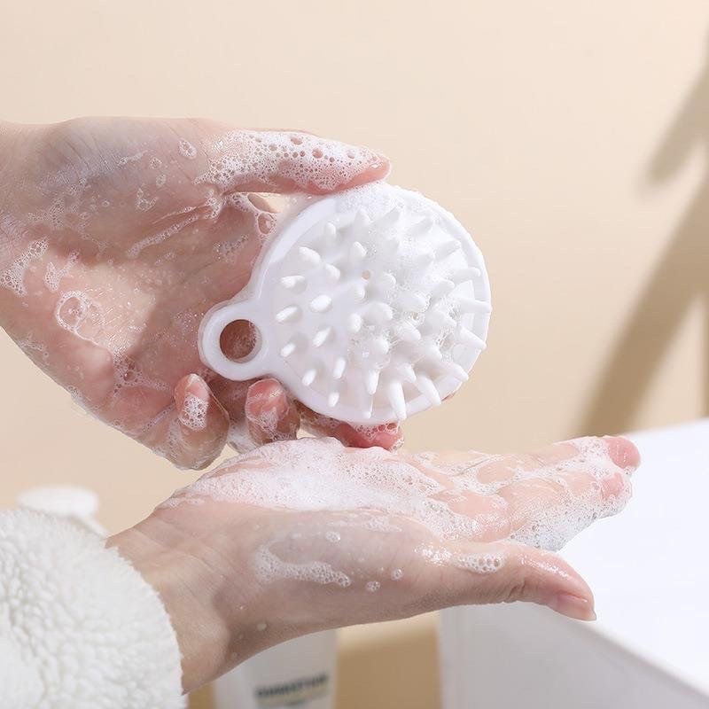 Lược Gội Đầu Silicon, massage da đầu tóc suông mượt-LƯỢC SILICON TRẮNG--K476