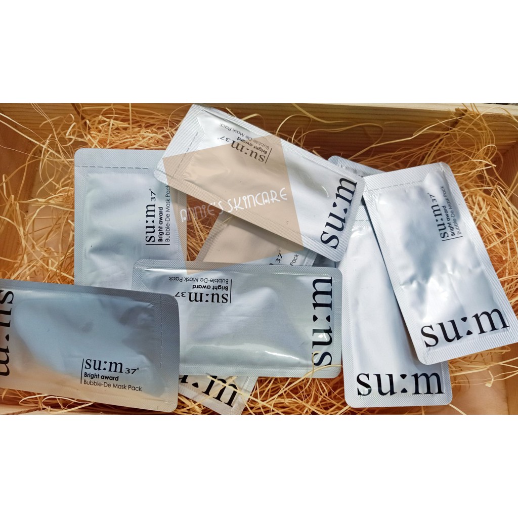 Mặt nạ sủi bọt thải độc SUM 37 - BRIGHT AWARD BUBBLE-DE MASK BLACK 4ml da sạch sâu, trắng sáng