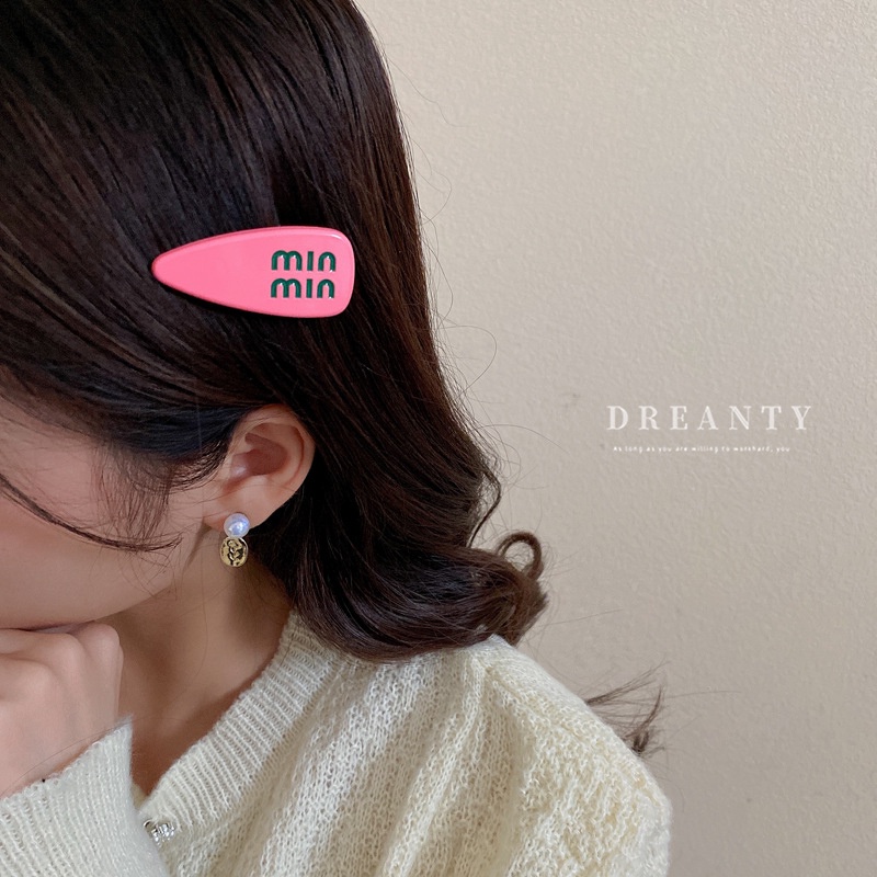 Kẹp Tóc Mái Ngang Hình Học / Giọt Nước / Chữ Cái Thời Trang Hàn Quốc Dễ Phối Đồ