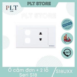 Ổ cắm đơn 2 chấu 16a + 2 lỗ sino s18uxx dòng s18