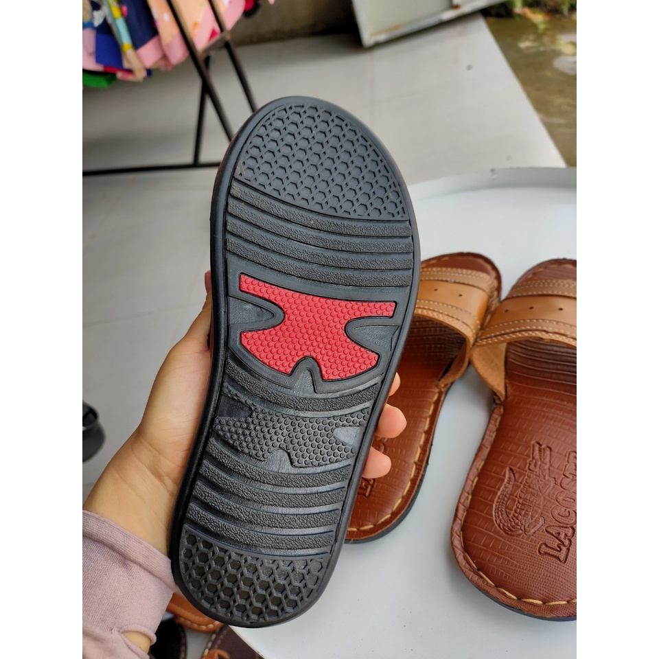 (XẢ KHO)Dép Quai Ngang Da Nam Cao Cấp Mẫu Mới Siêu Đẹp Hồng Thạnh