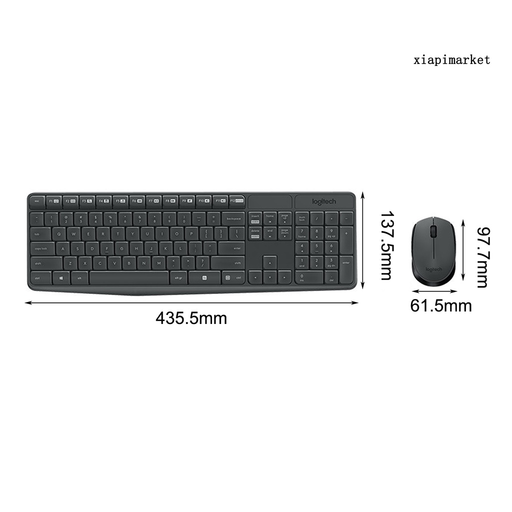 LOP_for Logitech MK235 Wireless Keyboard Kit Ergonomic Splashproof Portable Optical USB Mouse Kit for PC