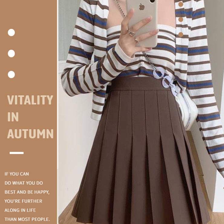 Chân Váy Lửng Xếp Ly Lưng Cao Vừa Plus Size Phong Cách Preppy Thời Trang Mùa Hè Cho Nữ