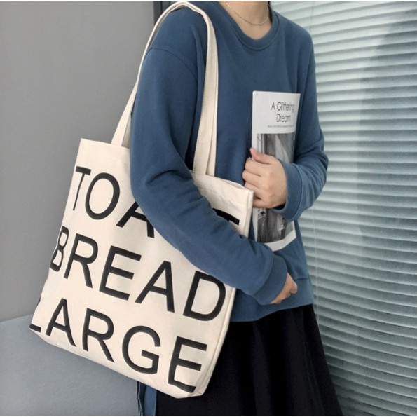 Túi xách canvas sức chứa lớn phong cách Hàn Quốc dành cho nữ