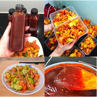 Sốt thái trộn chân gà sả tắc, sốt thái trộn tai heo, hải sản truyền thống nhanh và tiện lợi