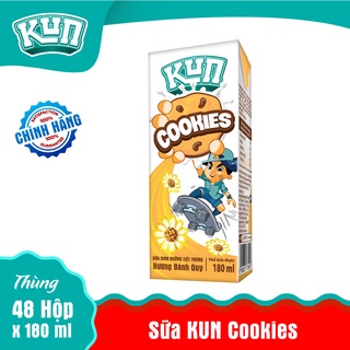 THÙNG 48 HỘP 180ML SỮA KUN COOKIES HƯƠNG BÁNH QUY (48 hộp x 180ml)