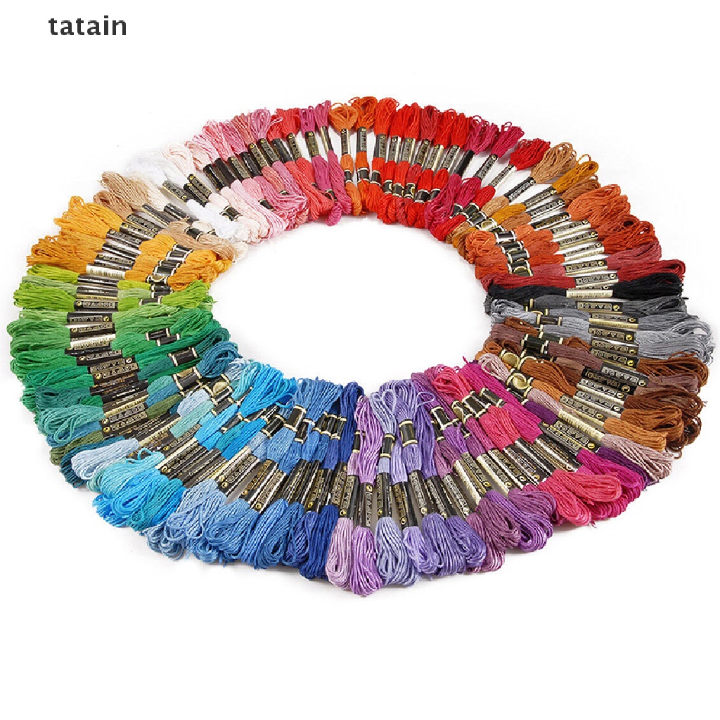 [TAT] 100pcs Multi Colors Cross Stitch Cotton Embroidery Thread Floss Sewing Skeins CVX