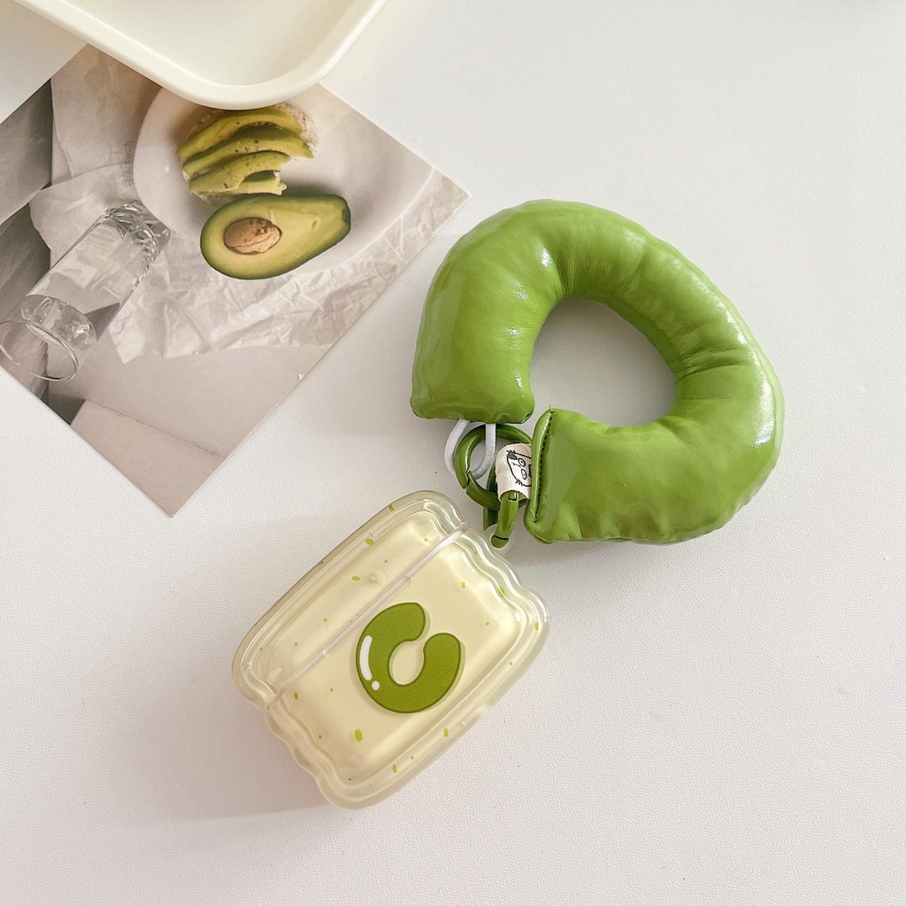 Vỏ Bảo Vệ Hộp Sạc Tai Nghe Bluetooth AirPods 1 2 pro 3 2021 gen3 Bằng Silicon Chống Sốc Họa Tiết Chữ C Màu Xanh Lá