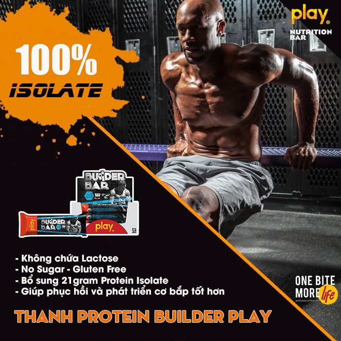 Hộp 12 Thanh Protein Builder PLAY Vị Dừa Socola – PLAY Protein Builder Bar Coconut & Chocolate SP7.1