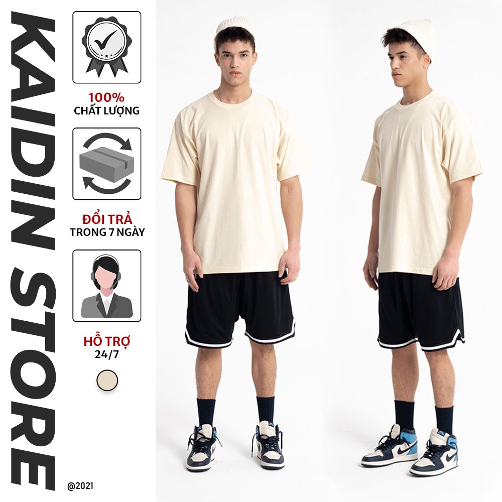 Áo thun nam nữ form rộng oversize, áo phông trơn unisex basic vải cotton cao cấp KAIDIN - KD02 | BigBuy360 - bigbuy360.vn