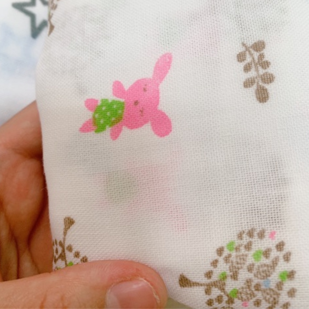 Khăn tắm cho bé, khăn tắm KiBa 4 lớp hoa văn xuất Nhật