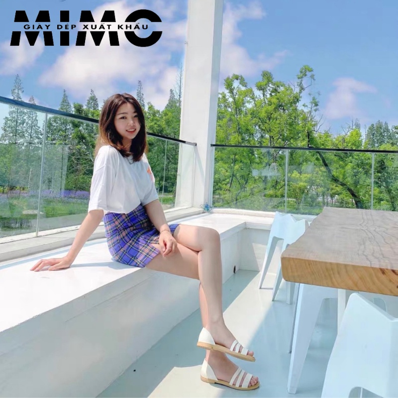 Sandal Cross Tulum Open Flat màu trắng cao cấp, nhựa mềm cho nữ