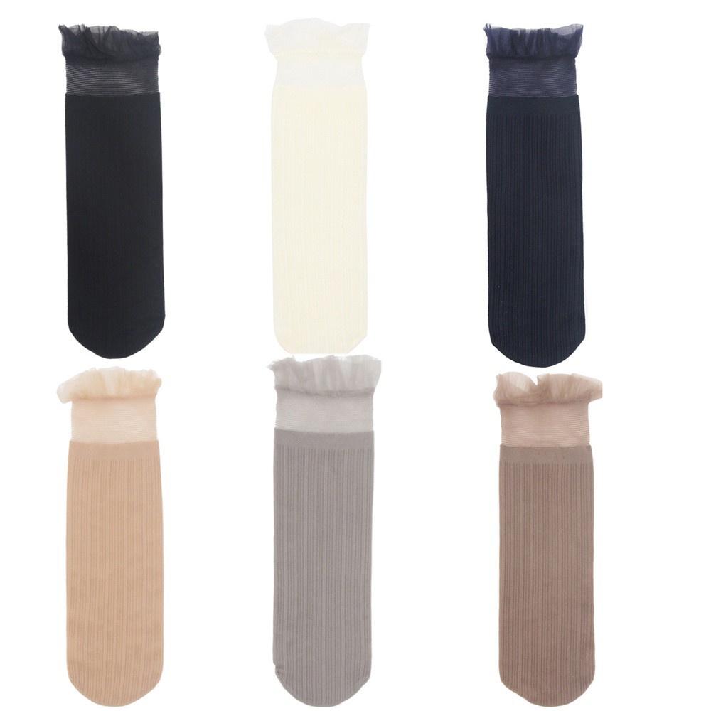 Vớ lưới SKJK cổ thấp cổ thấp mềm mại trong suốt có nhiều màu thời trang xuân thu cho nữ