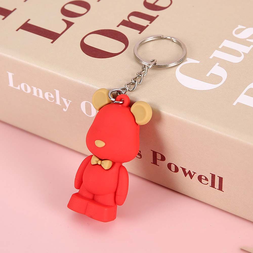 Móc khóa gắn búp bê gấu bông nhiều màu sắc dễ thương