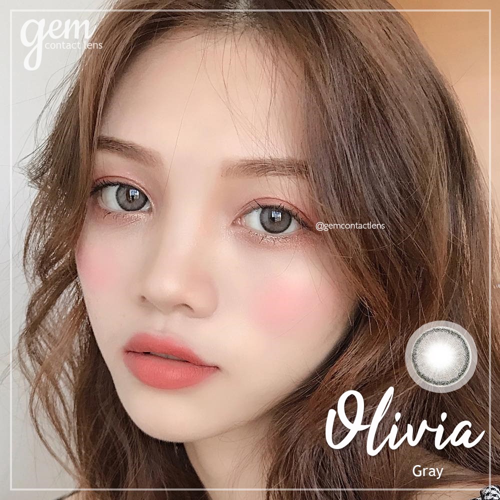 Áp Tròng OLIVIA GRAY Ẩm Cao 55% HSD6Tháng Lens Xám Tây Tự nhiên Không Giãn Viền Mỏng Hottrend Đủ Độ Có Lệch Mắt Nhạy Cảm