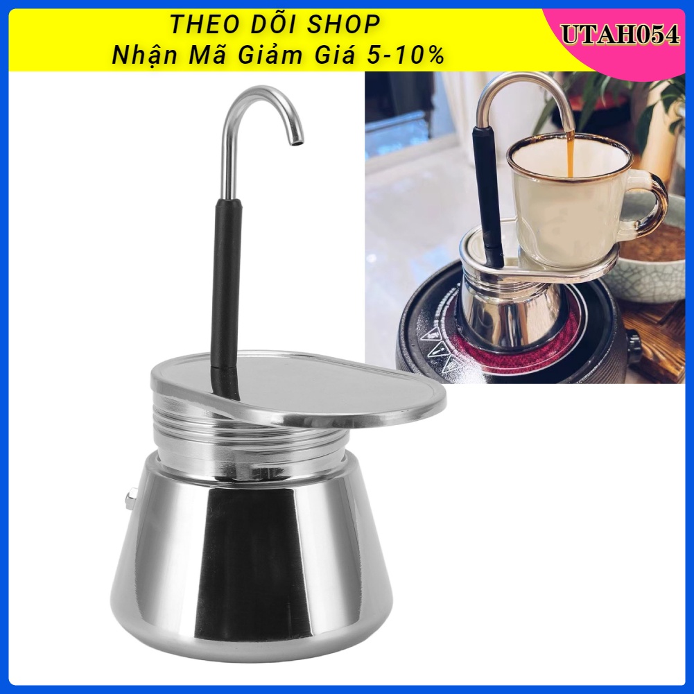 🌈Hàng Sẵn Ấm Pha Cà Phê Moka Espresso di động Thép không gỉ DIY Trọng lượng nhẹ cho cắm trại ngoài trời