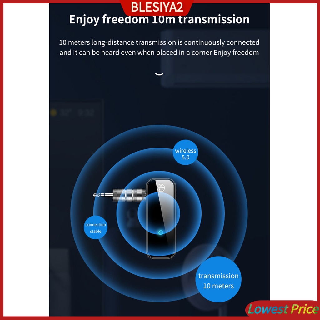 Bluetooth 5.0 Transmitter Receiver 2 IN 1 Wireless Audio 3.5mm Aux Adapter