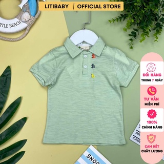[Mã BMLT30 giảm đến 30K đơn 299K] Áo LITIBABY thun bé trai có cổ in ô tô 1/7